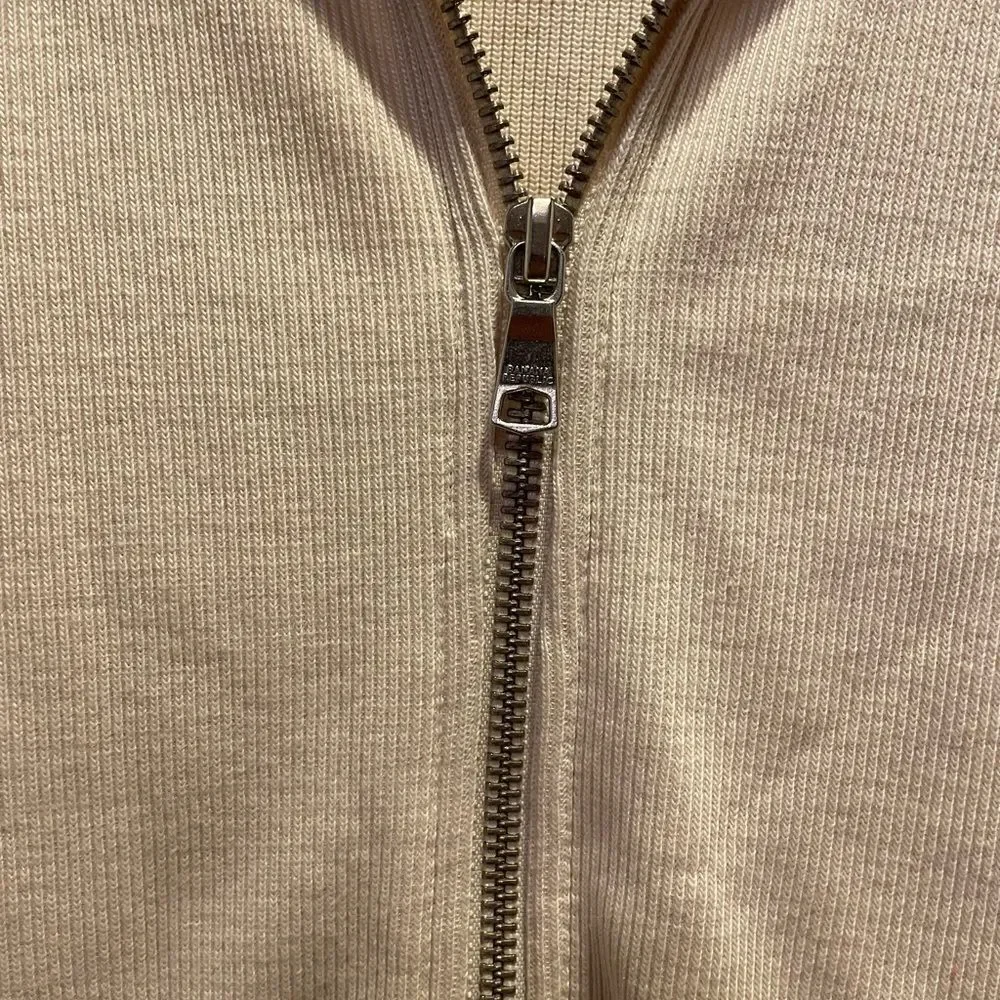 Men’s Banana Republic Cream Ribbed Zip Up Cardigan Jacket M